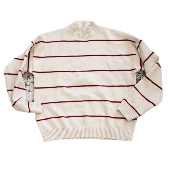 About Us Striped Mock Neck Sweater M - Picture 1 of 4